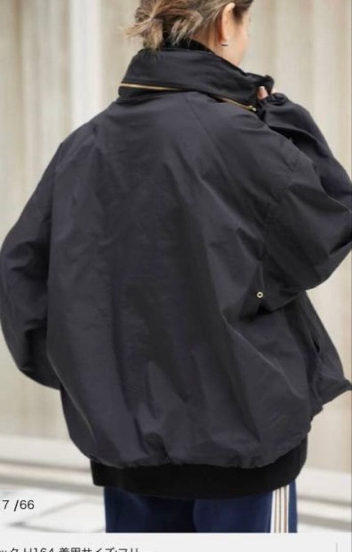 WASHED STAND ZIP ブルゾン　ブラック