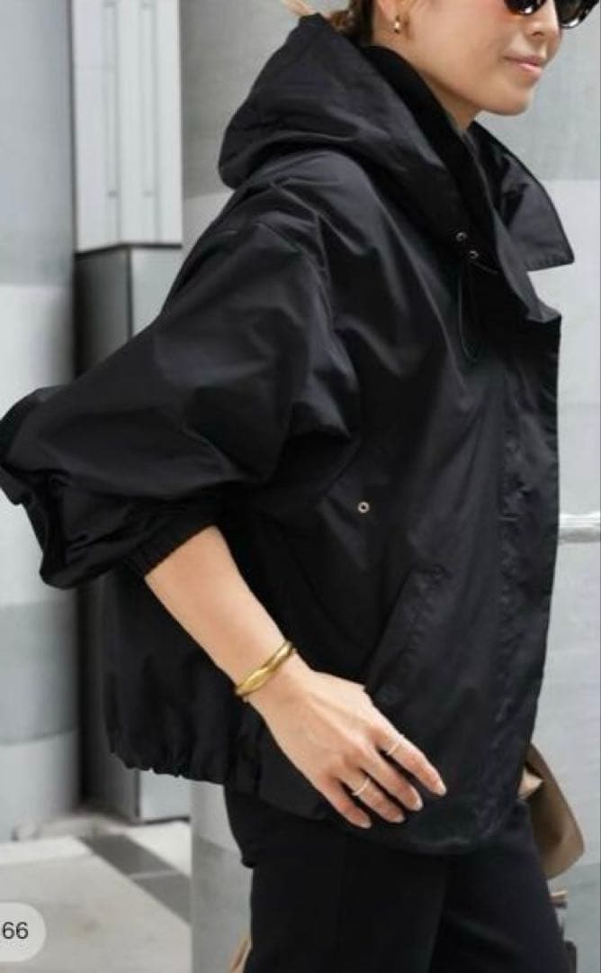 WASHED STAND ZIP ブルゾン　ブラック