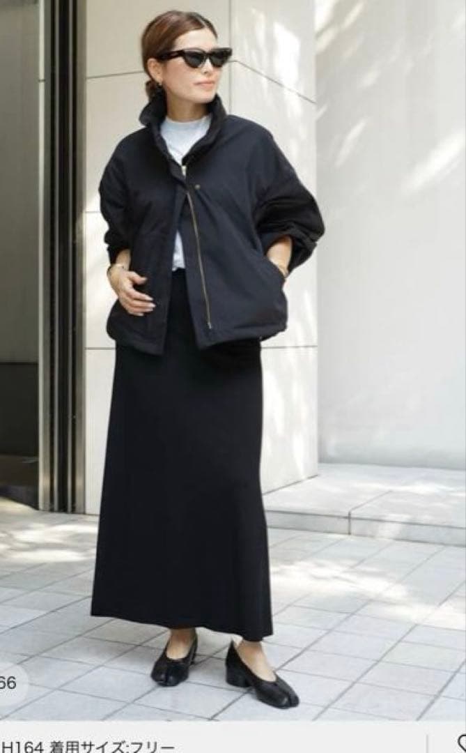 WASHED STAND ZIP ブルゾン　ブラック