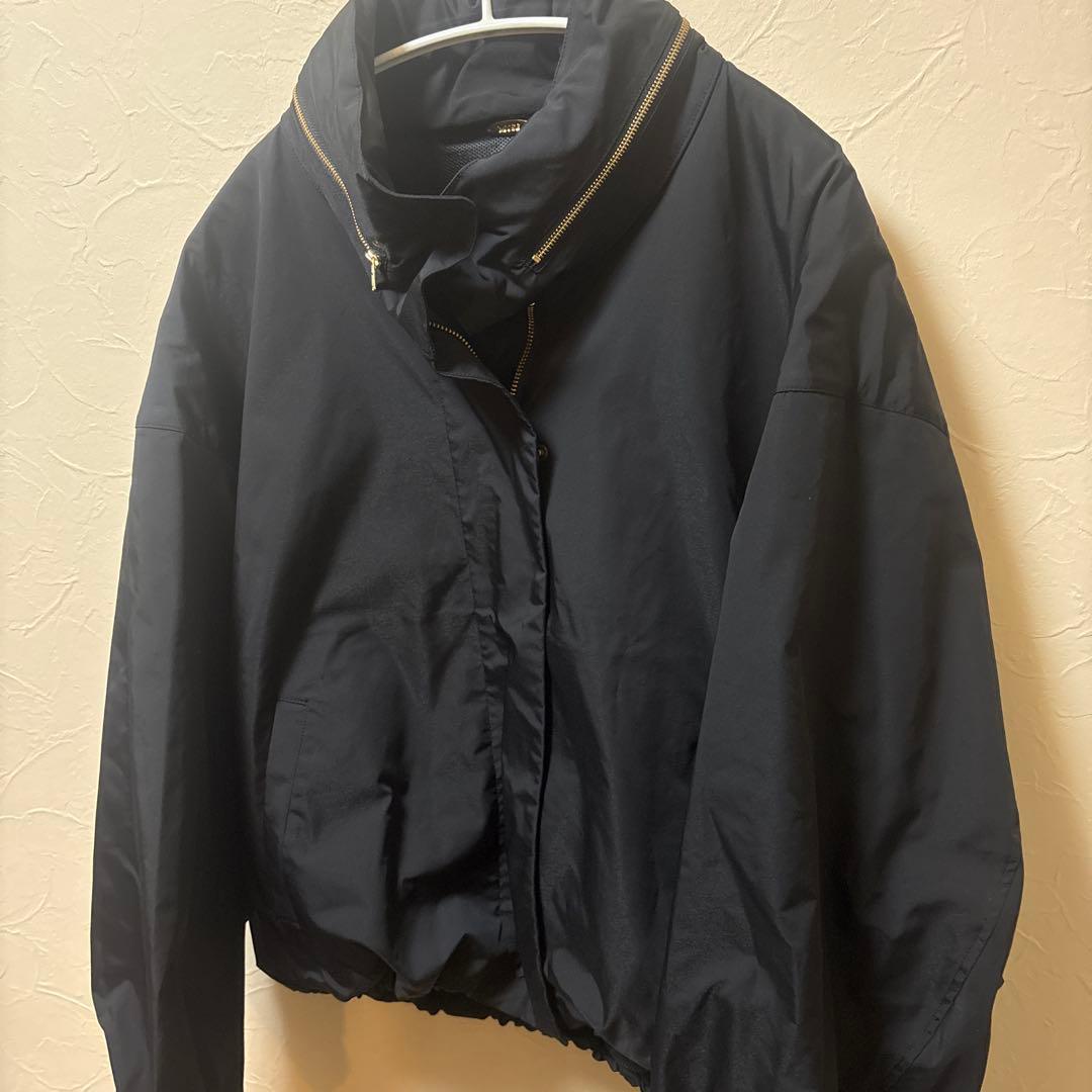 WASHED STAND ZIP ブルゾン　ブラック