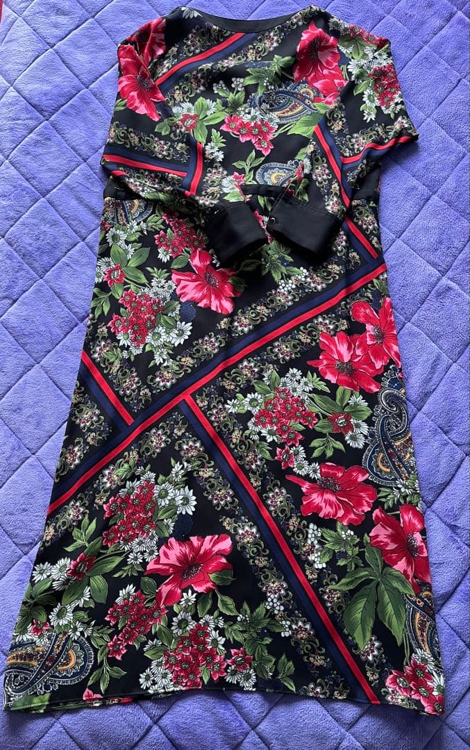 【美品】グレースコンチネンタル　ボタニカルスカーフワンピース　サイズ38