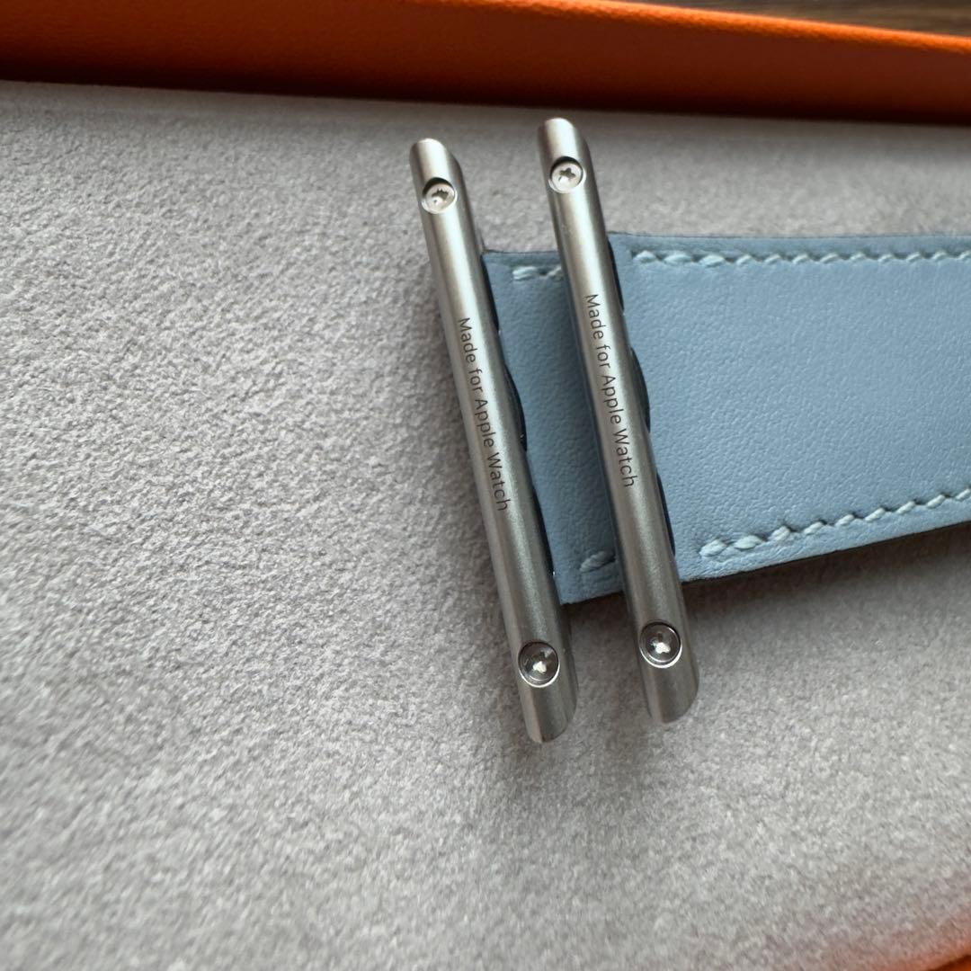 2635 Apple Watch エルメス　ブルーラン　レザーバンド