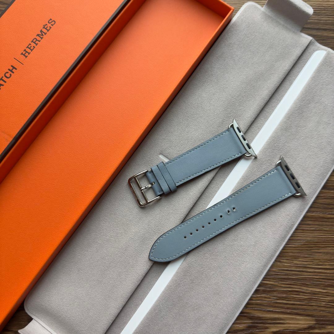 2635 Apple Watch エルメス　ブルーラン　レザーバンド