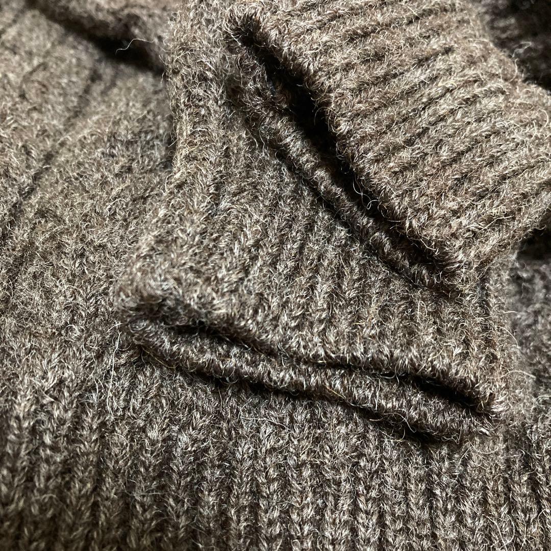 美品　ORVISアイルランド製　フィッシャーマンニット　オービス　ブラウン M