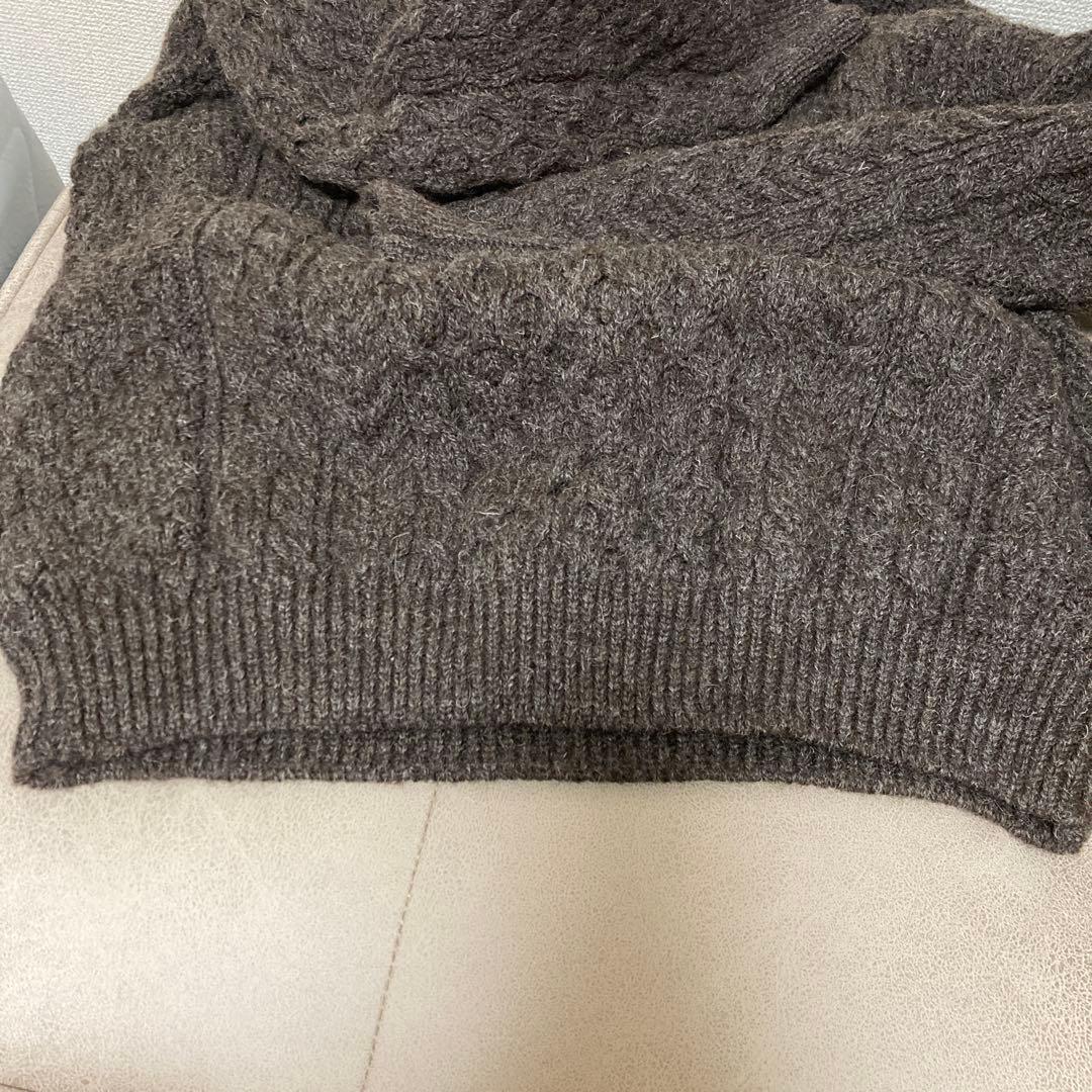 美品　ORVISアイルランド製　フィッシャーマンニット　オービス　ブラウン M