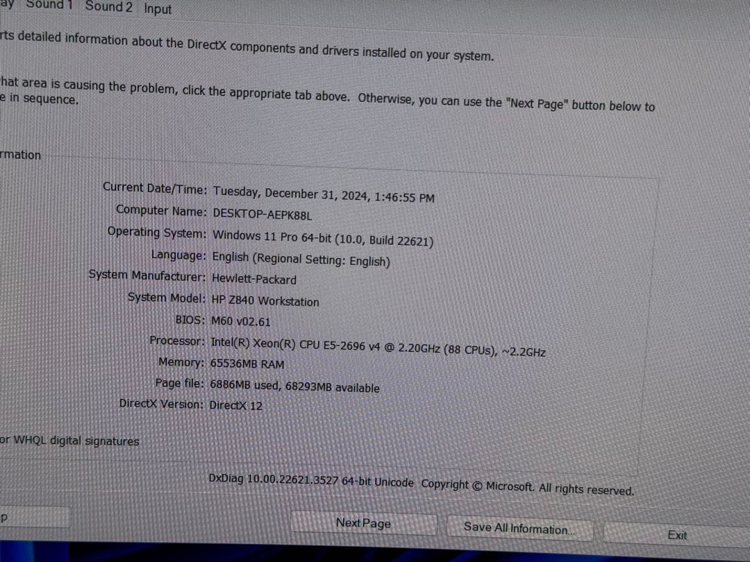サーバー HP Z840,e5 2696v4,quadro m6000 24GB
