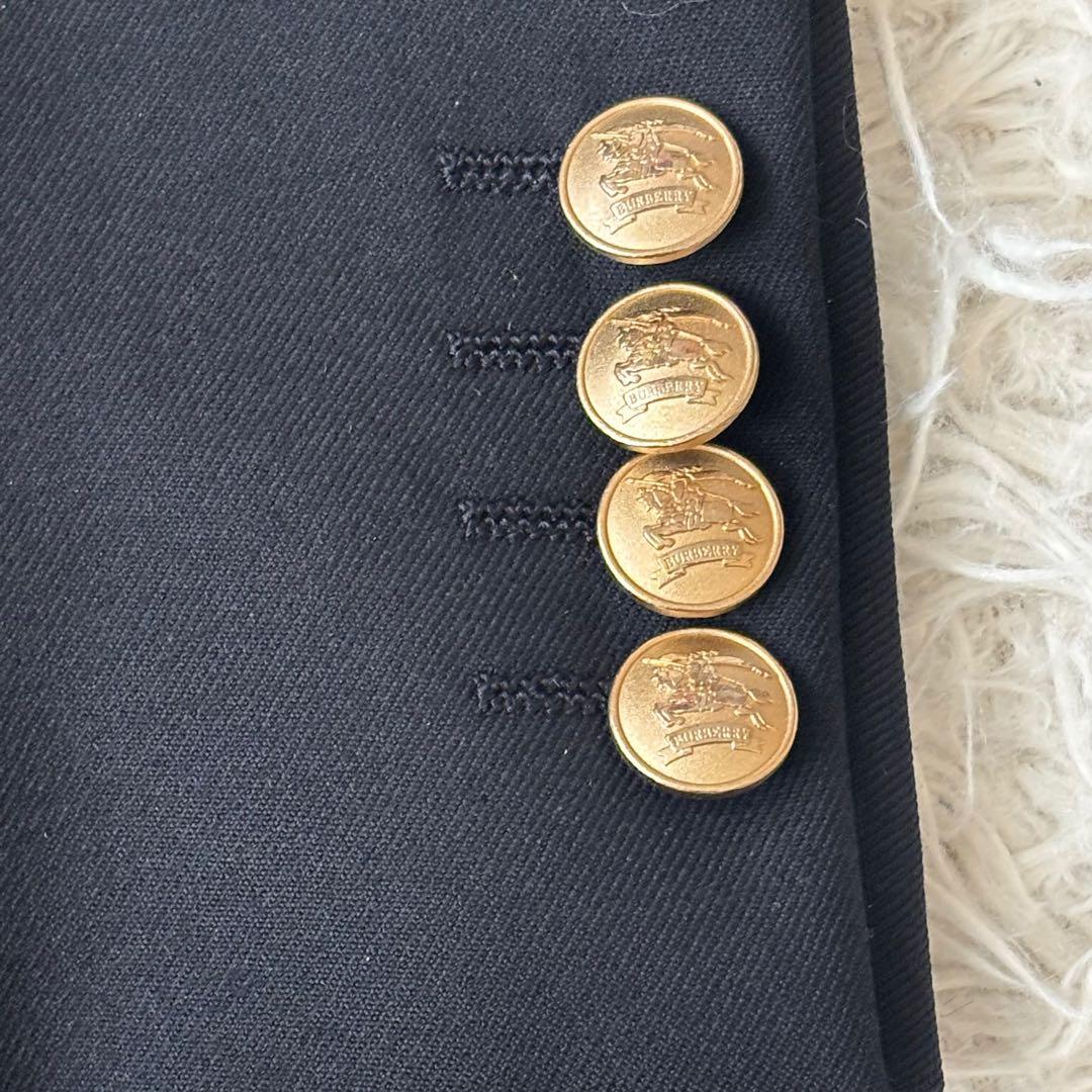 美品✨バーバリー 紺ブレ ホースロゴ テーラードジャケット 金ボタン ネイビー