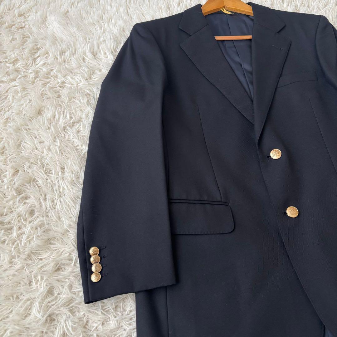 美品✨バーバリー 紺ブレ ホースロゴ テーラードジャケット 金ボタン ネイビー