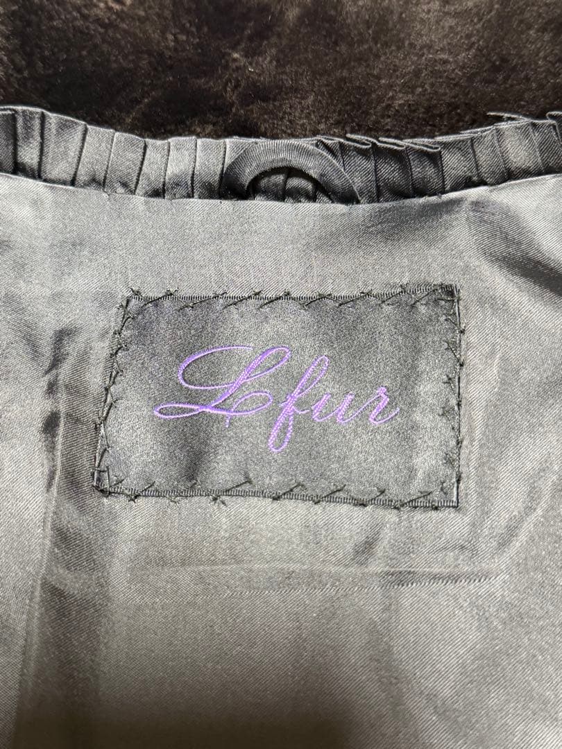 総丈91 裾160 ミンク ブラック エルファー シェアード L相当 セミロング