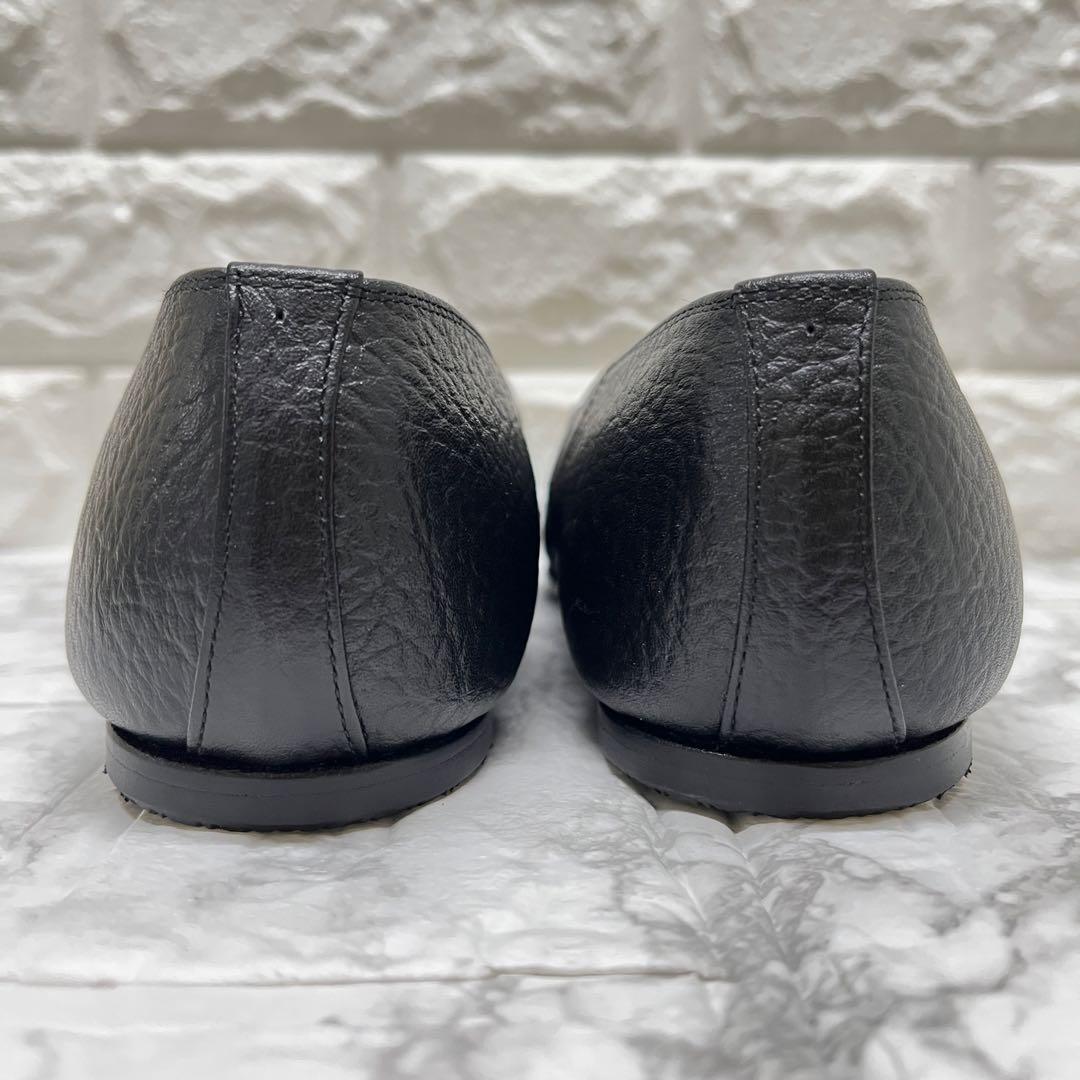 美品✨MIHAMA❣️ミハマフラット 24.5㎝ 黒金具フリンジ