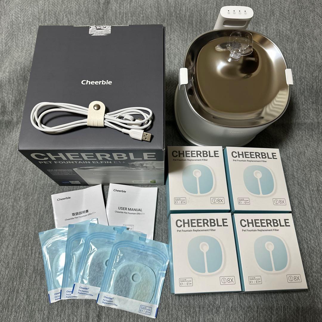 Cheerble 猫自動給水器 ポンプレス コードレス＋正規品フィルター36枚付