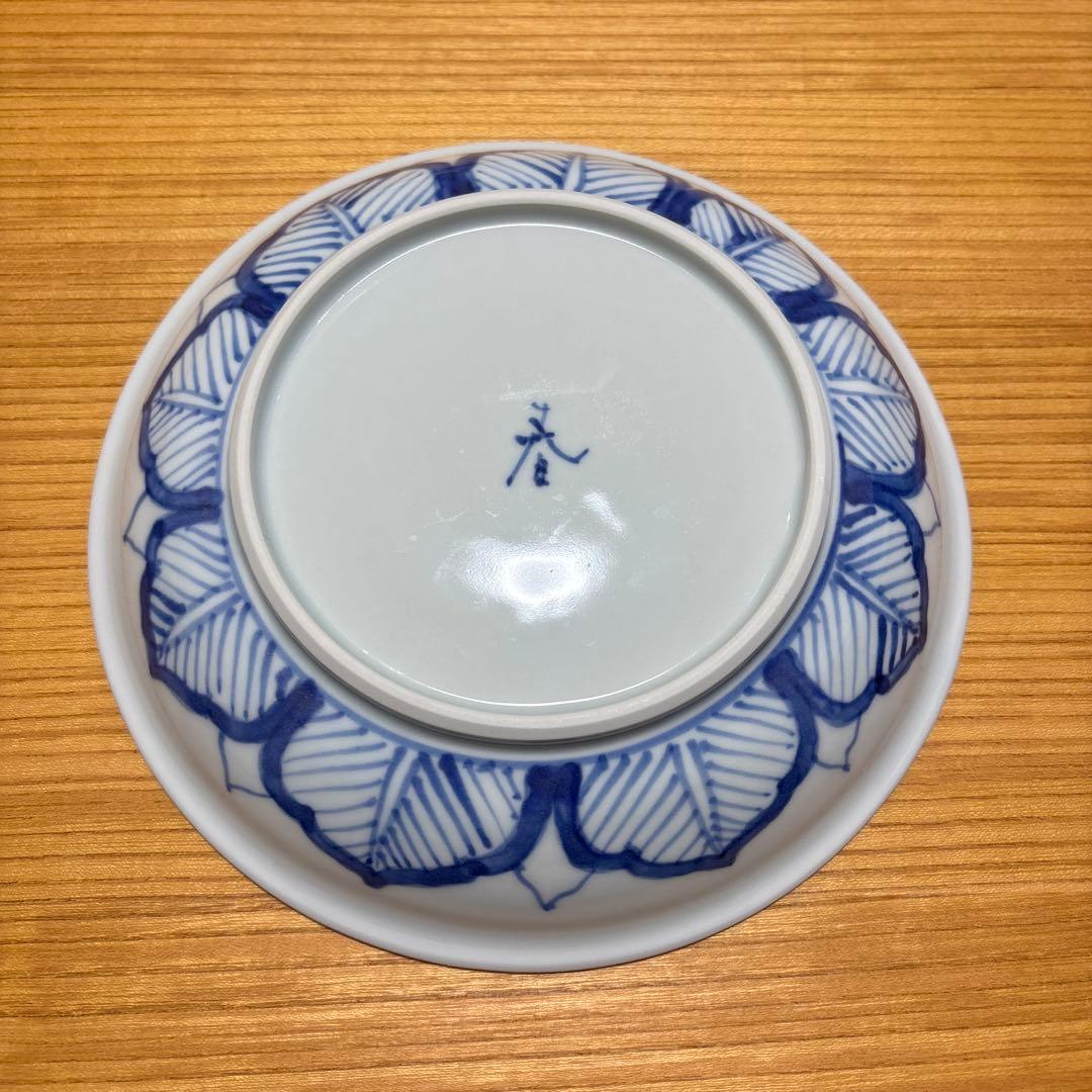 正木春蔵　色絵染付 魚藻文 端反皿　2点セット