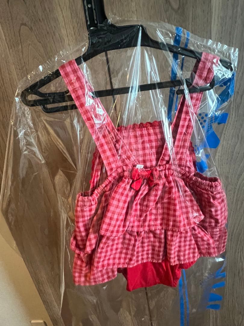 ミキハウス　チエコサク　赤いチェック柄ドレス