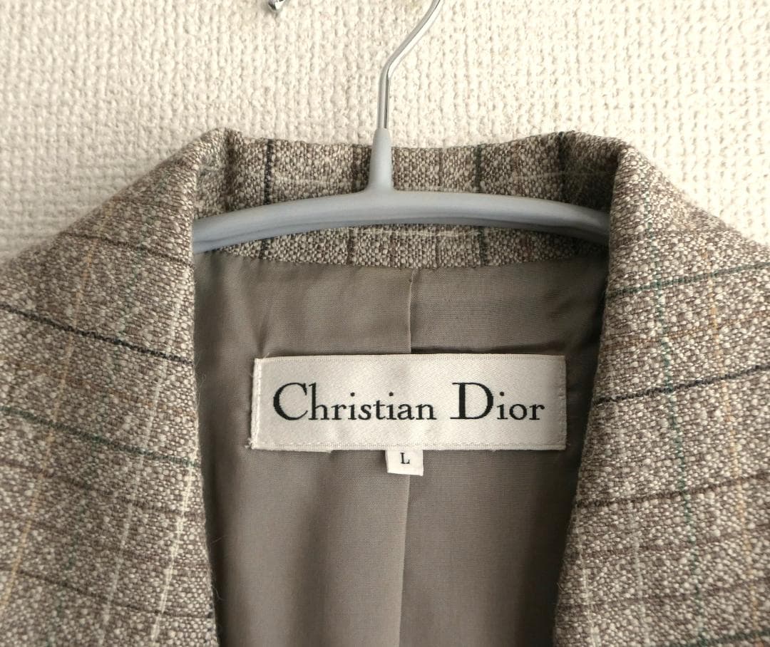 Christian Dior　金ボタン チェック ダブルテーラードジャケット