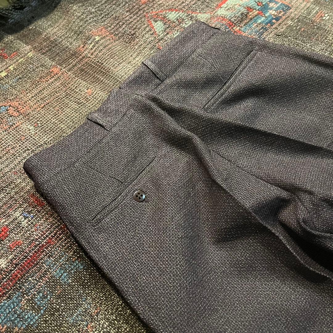 60s トラウザーズ　スラックス　ウール　ブラウン　　ストレート　ダブル