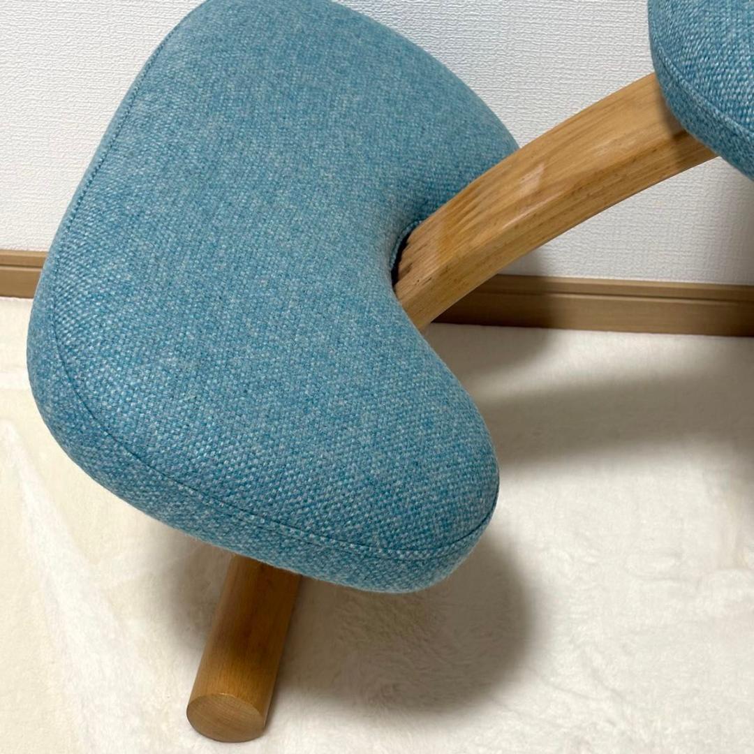 【美品】バランスチェア イージー ライトブルー レッド リボ