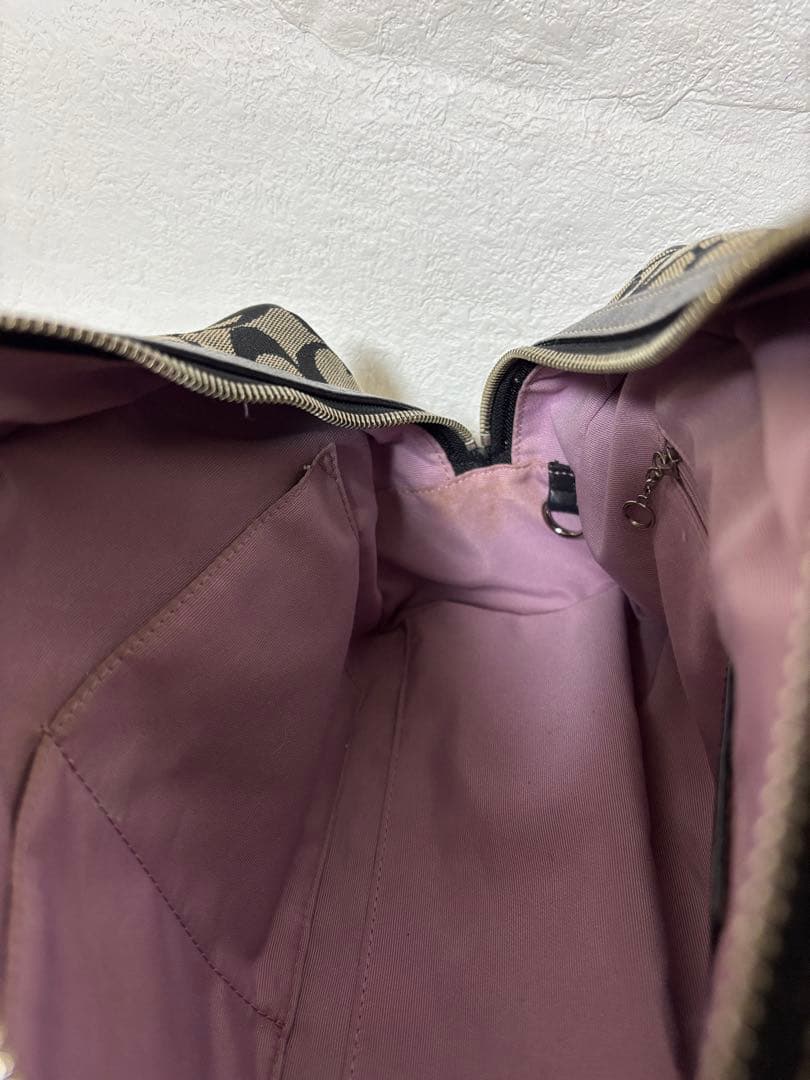 コーチ F12317 シグネチャー ハンドバッグ レザー キャンバスパッチワーク