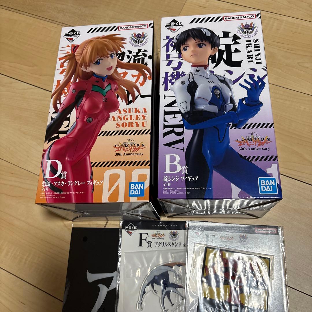 エヴァンゲリオン　一番くじ　フィギュアセット　アスカ　シンジ