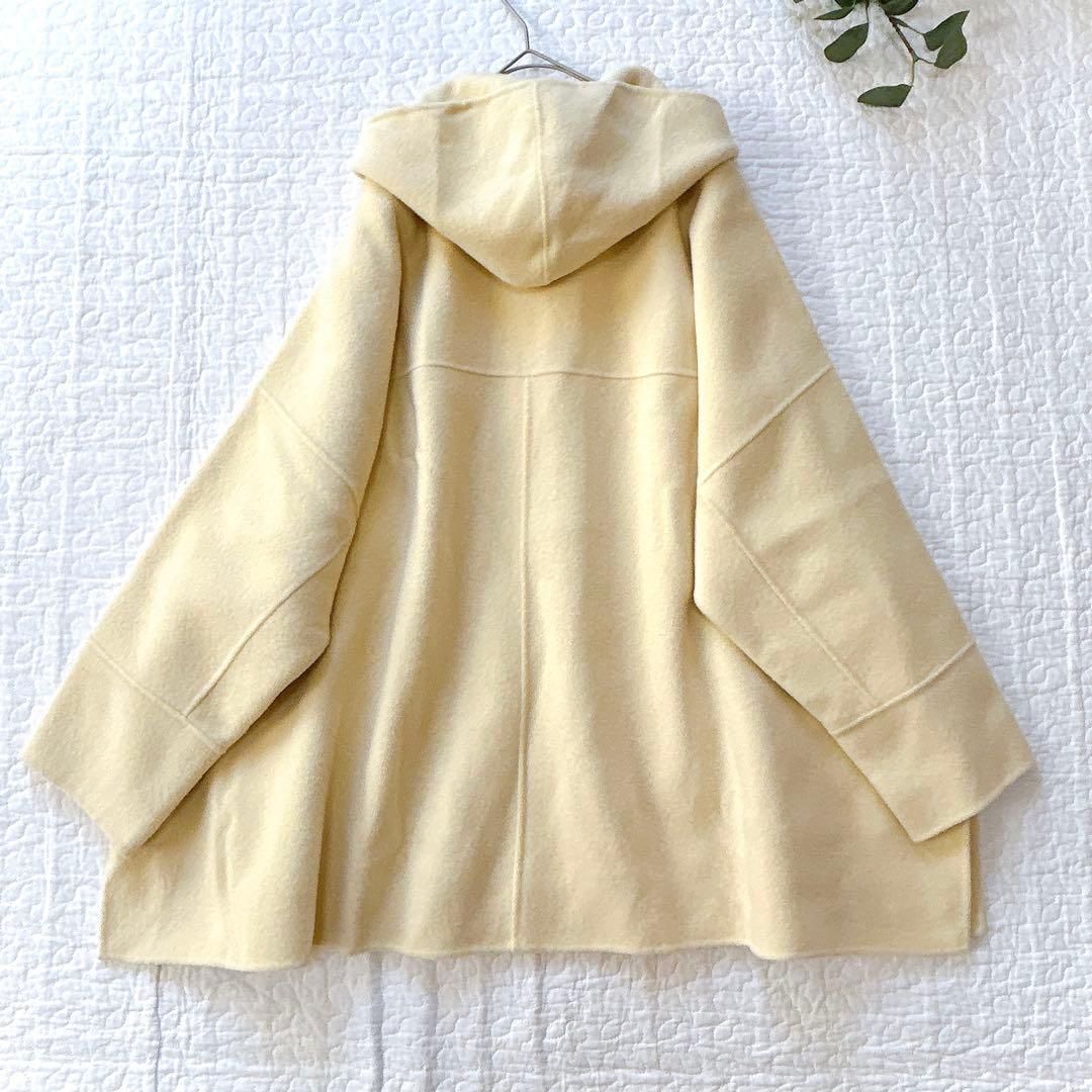 宇*コ様 モガ シャルムリバー フードコート ポンチョ風 ドルマンスリーブ イエ