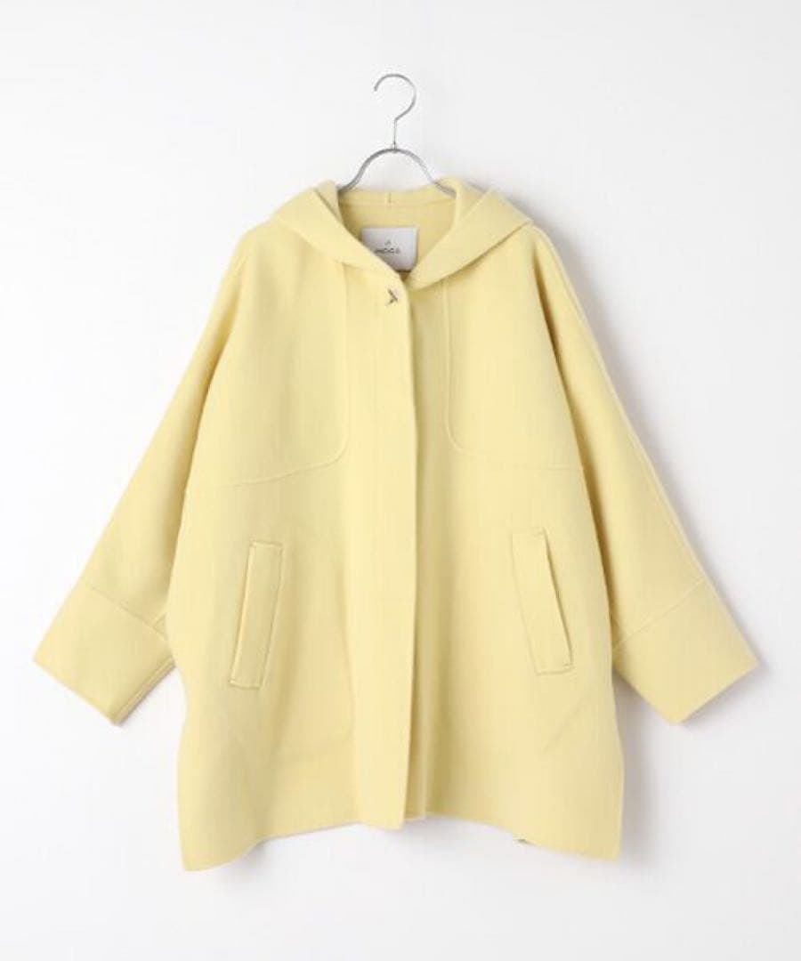 宇*コ様 モガ シャルムリバー フードコート ポンチョ風 ドルマンスリーブ イエ