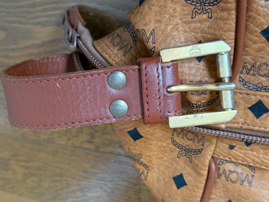 h*i様 MCM ロゴプリント ボストンバッグ 大容量40L