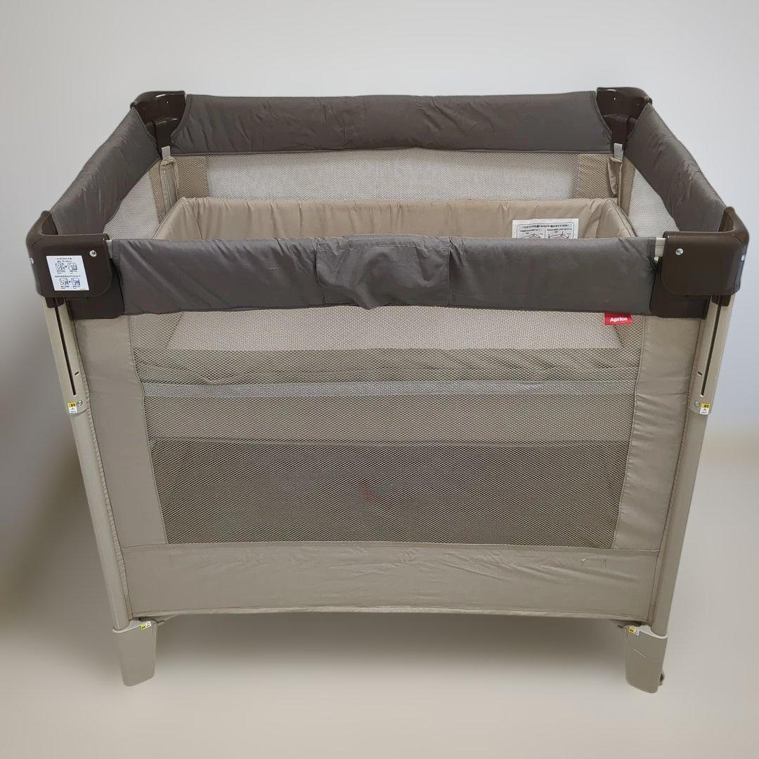 アップリカ　ココネルエアーab　折りたたみベビーベッド　ココアブラウン