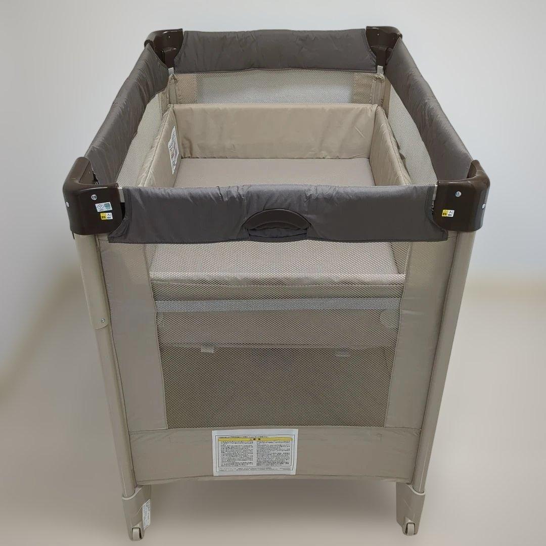 アップリカ　ココネルエアーab　折りたたみベビーベッド　ココアブラウン