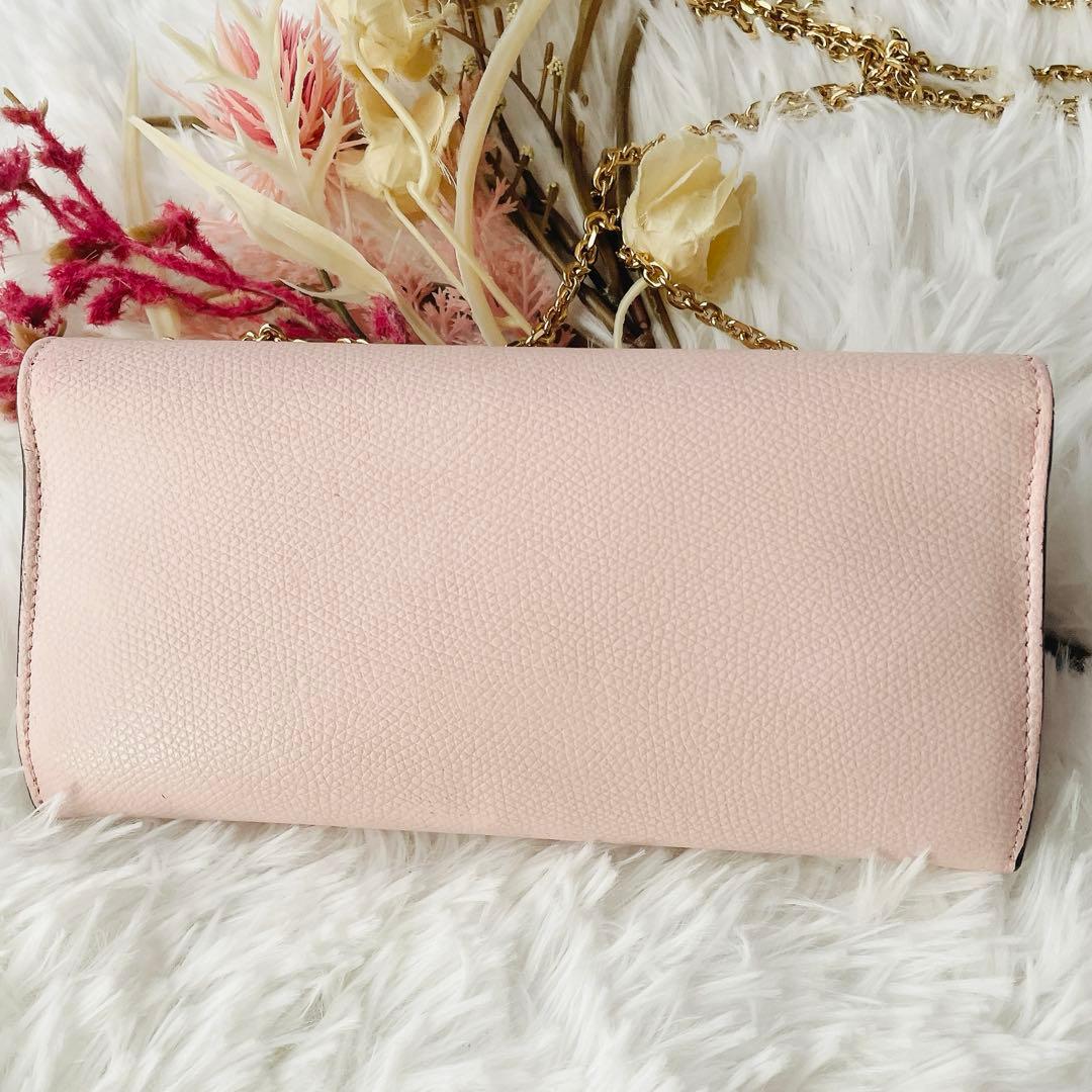 FENDI チェーンショルダー付き エフイズ コーチネンタル ベビーピンク