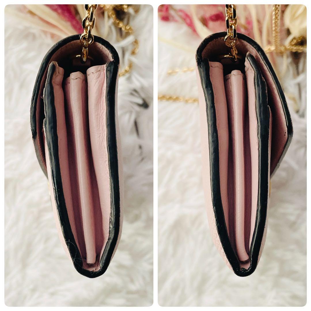 FENDI チェーンショルダー付き エフイズ コーチネンタル ベビーピンク