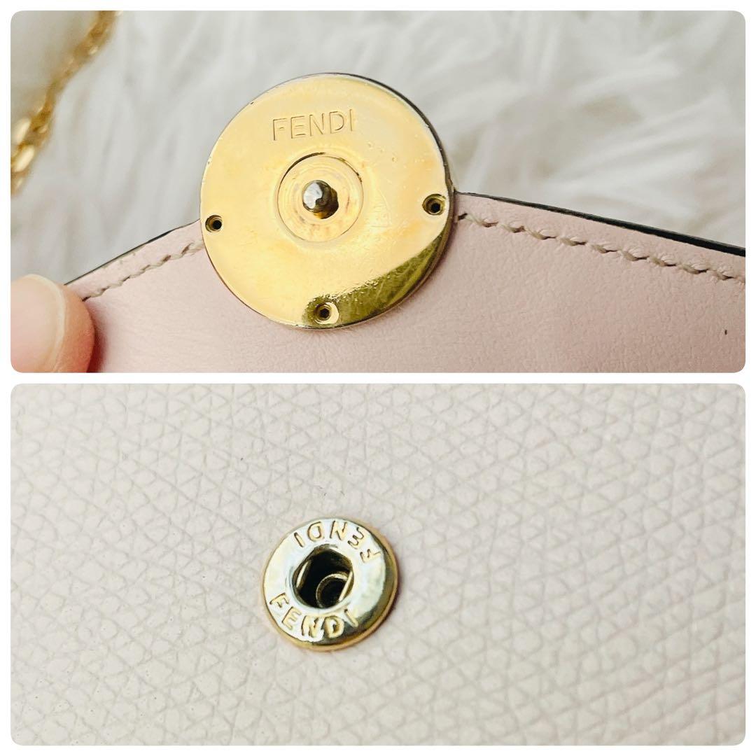 FENDI チェーンショルダー付き エフイズ コーチネンタル ベビーピンク
