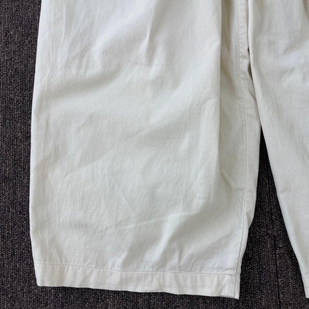 ミズイロインド コーデュロイワイドカーゴパンツ イージー タック アイボリー