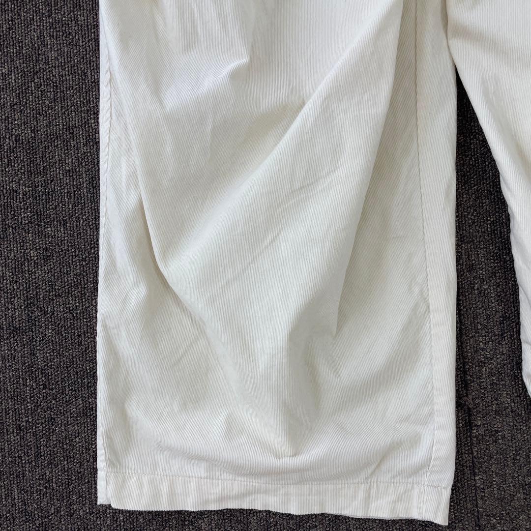 ミズイロインド コーデュロイワイドカーゴパンツ イージー タック アイボリー