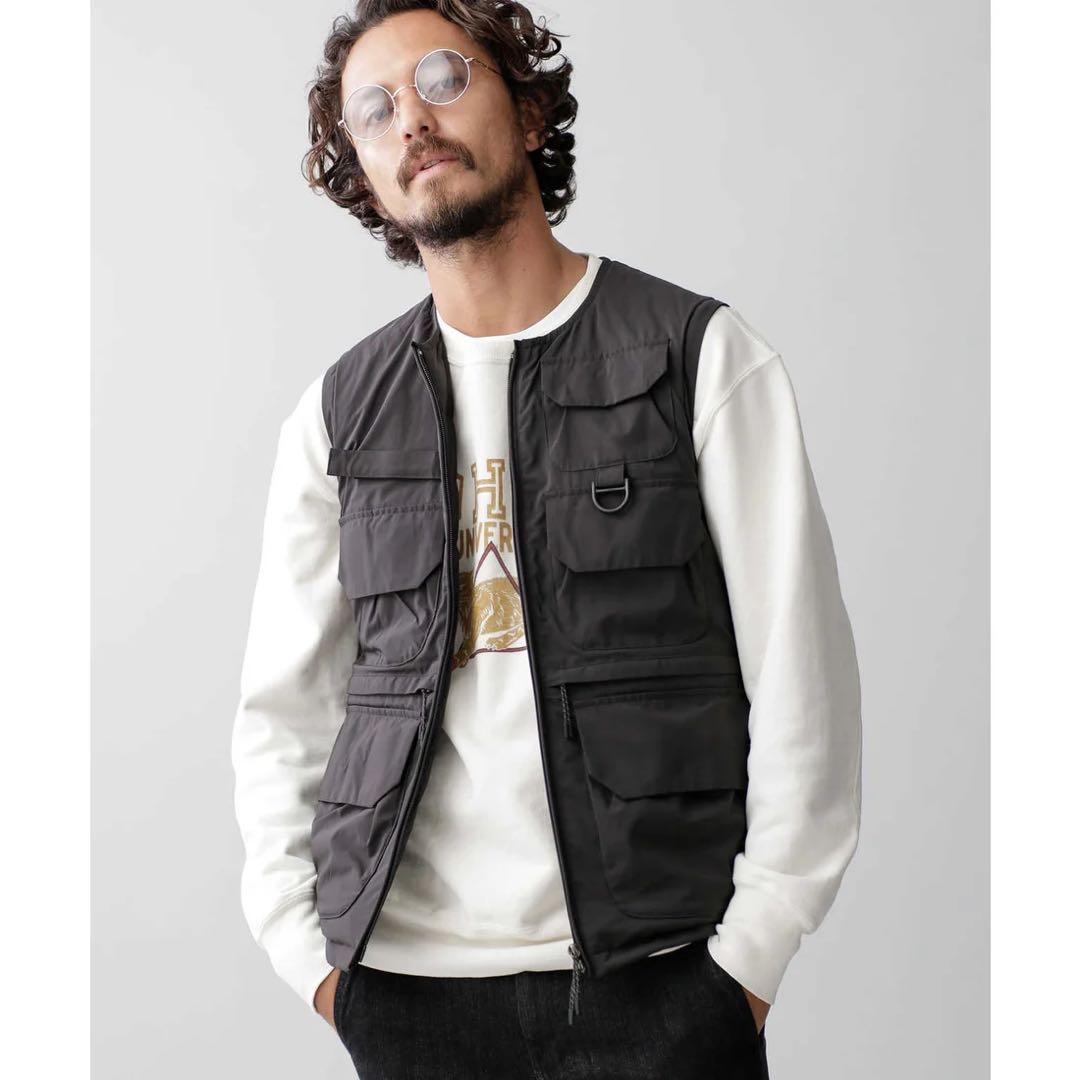 ナノユニバース x 西川ダウン 機能中綿ショートモッズコート ベスト付き