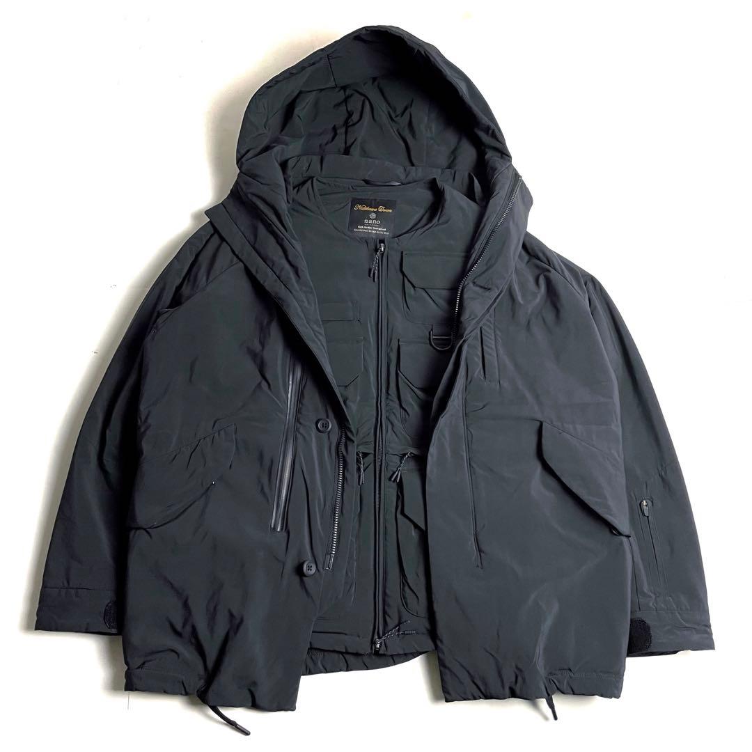 ナノユニバース x 西川ダウン 機能中綿ショートモッズコート ベスト付き