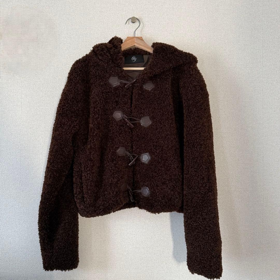 emmy プードルファータッチボタンコート