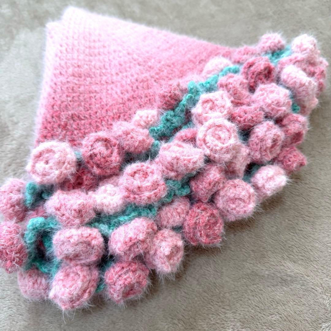 バラ 花束ブランケット フラワーブーケ グラデーションピンク ハンドメイド