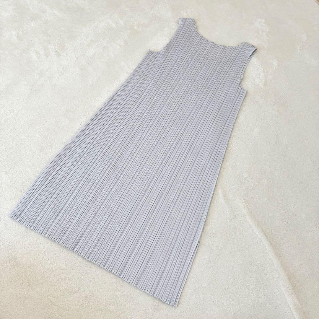 極美品✨PLEATS PLEASE チュニック　ライトグレー　ノースリーブ