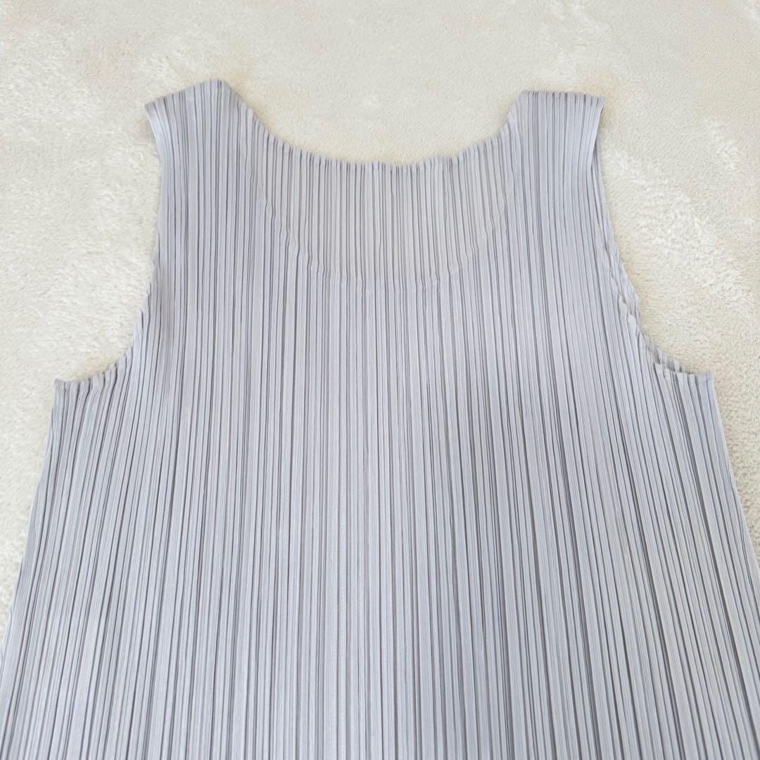 極美品✨PLEATS PLEASE チュニック　ライトグレー　ノースリーブ