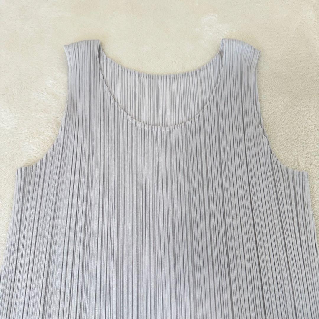 極美品✨PLEATS PLEASE チュニック　ライトグレー　ノースリーブ