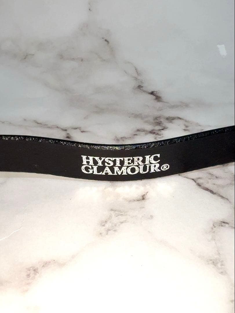 美品【HYSTERIC GLAMOUR】スタッズ＆ロゴ 細レザーベルト