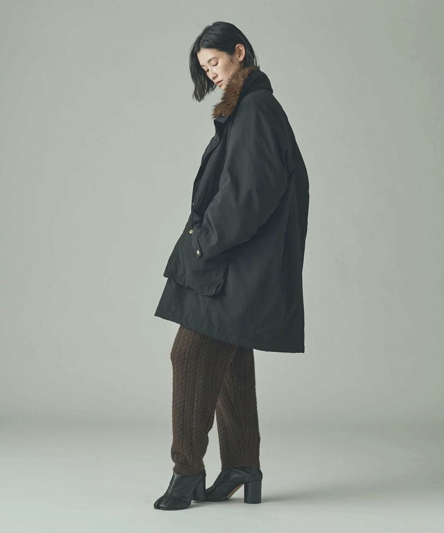 Curensology フェイクファーエリツキスウェーディッシュモッズコート36