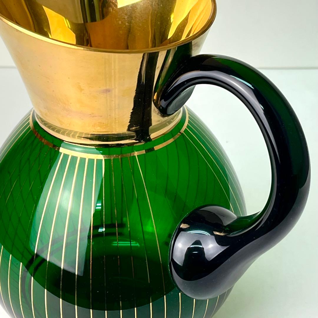 イタリア ガラス ベネチア 花瓶 フラワーベース ジャグ ヴィンテージ 50s