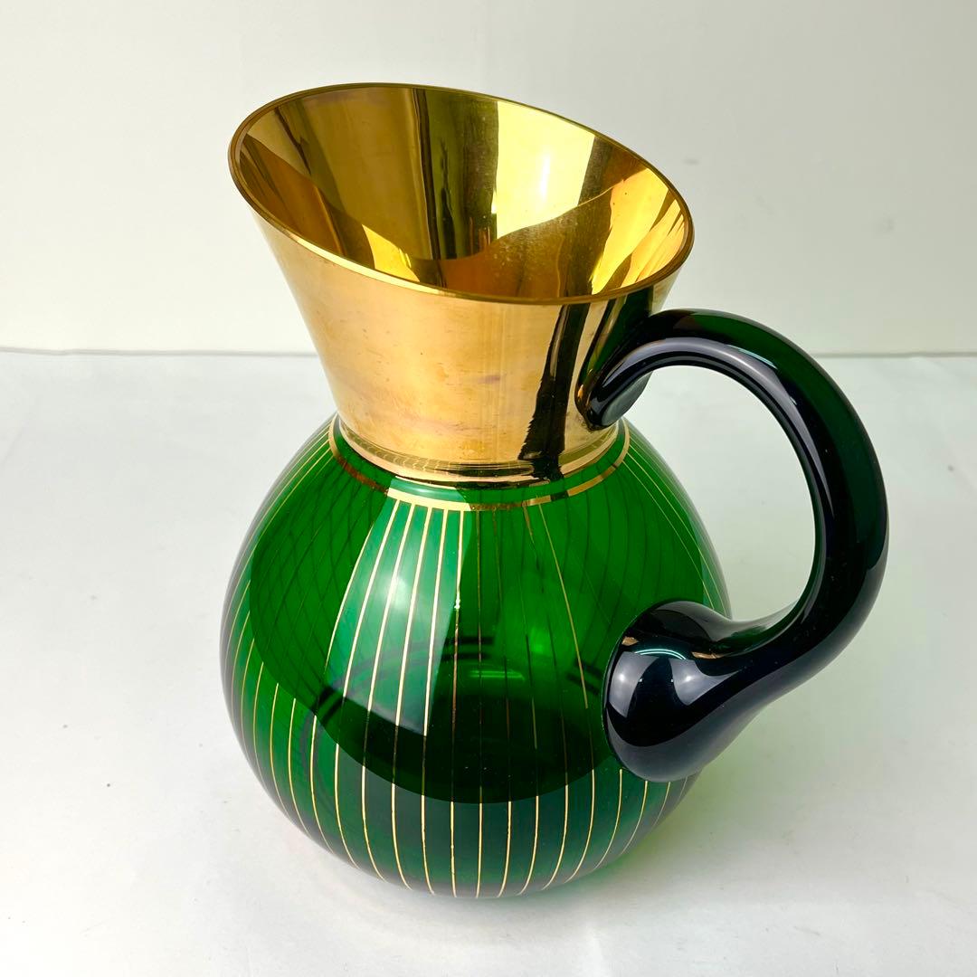 イタリア ガラス ベネチア 花瓶 フラワーベース ジャグ ヴィンテージ 50s