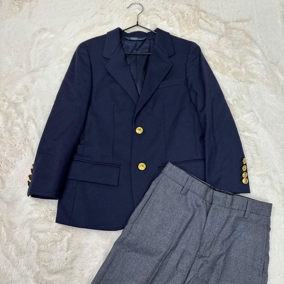 ✨美品✨希少✨ポロラルフローレン 金ボタン 紺ブレ セットアップ 120
