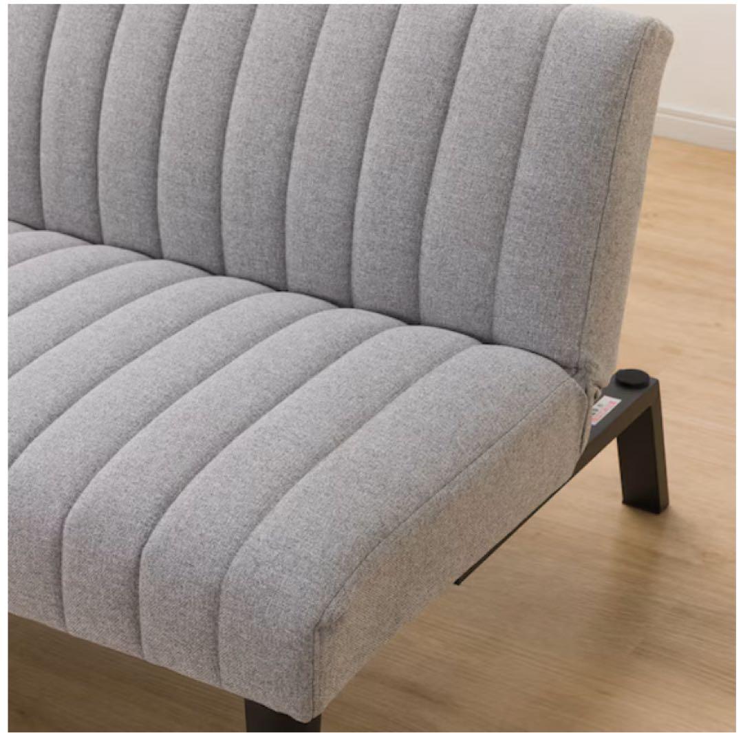 グレー ファブリック ソファベッド