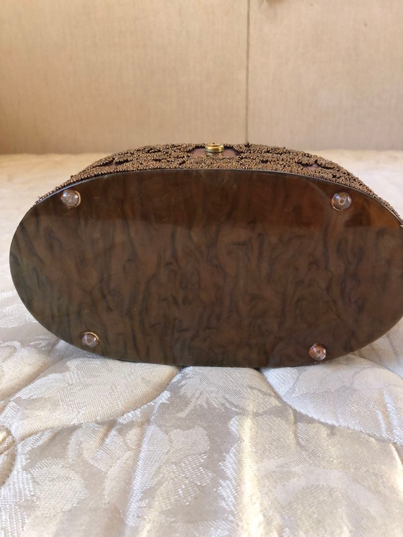 ヴィンテージ　ルーサイトバッグ　ビーズ