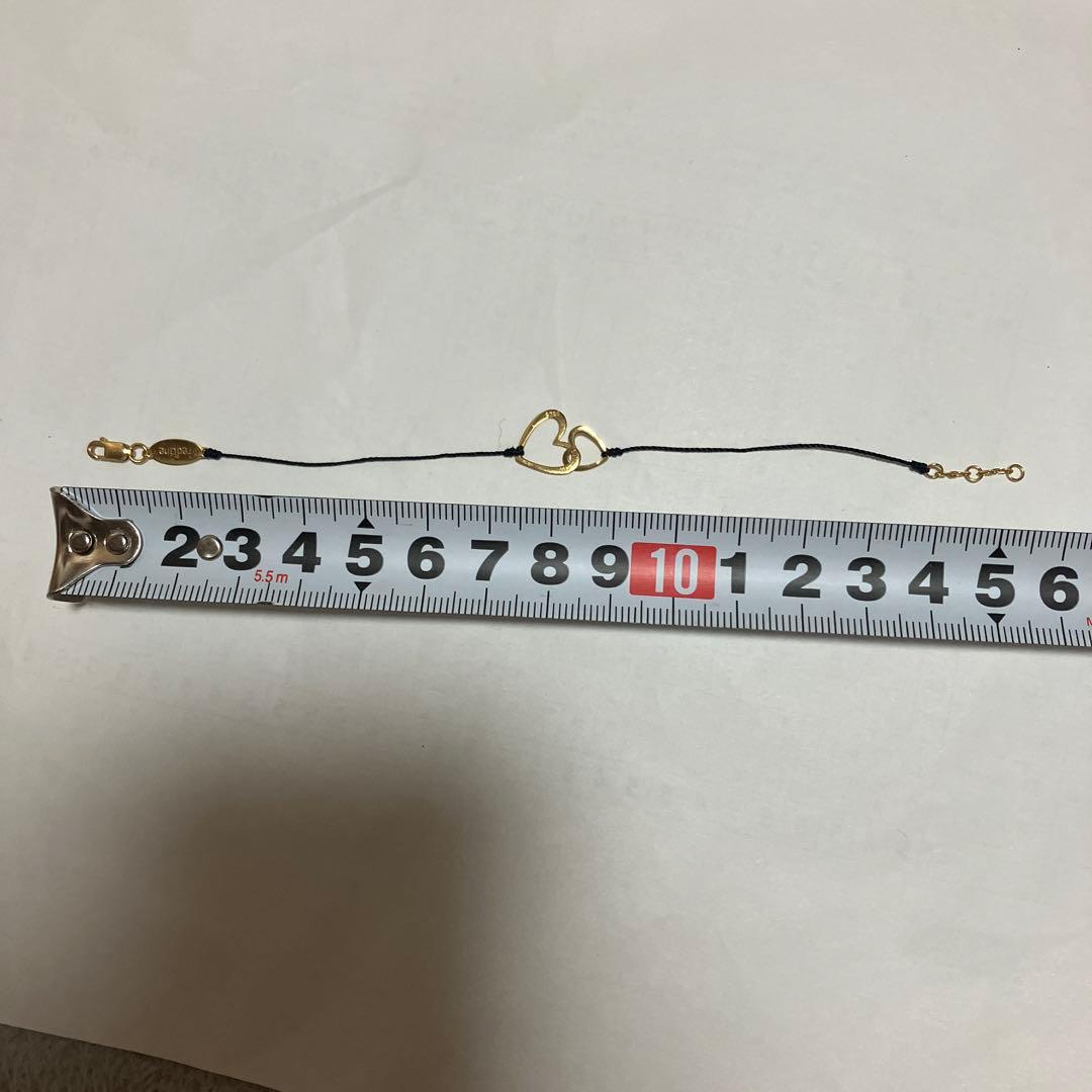 レッドライン　K18YGダブルハートブレスレット