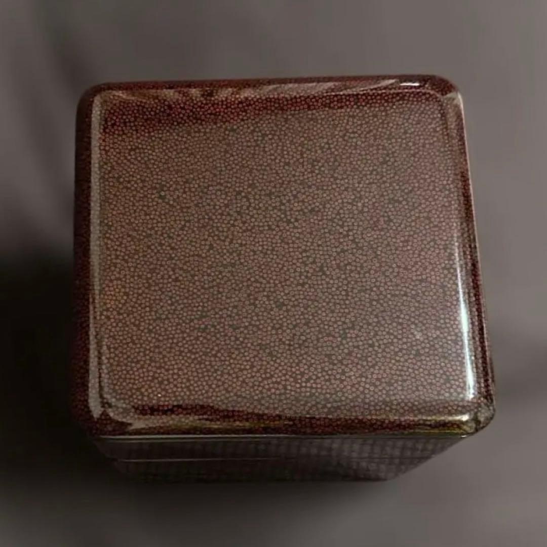 津軽塗　七々子塗　6寸　三段重箱　美品