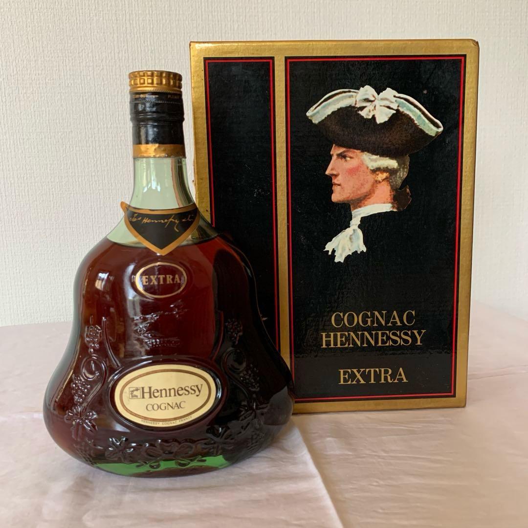 Hennessy Extra コニャック 金キャップ　グリーンボトル　古酒　箱付