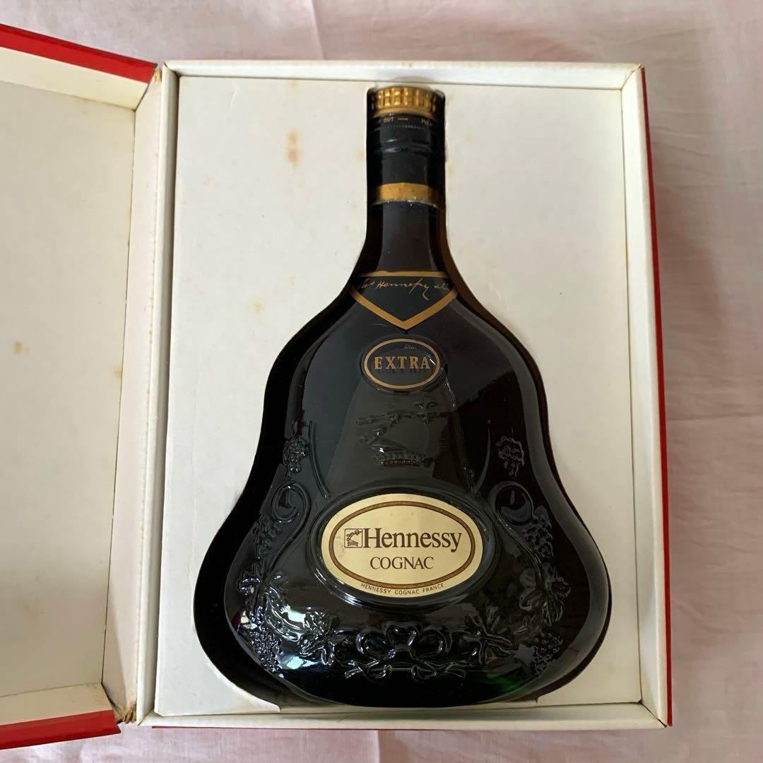 Hennessy Extra コニャック 金キャップ　グリーンボトル　古酒　箱付